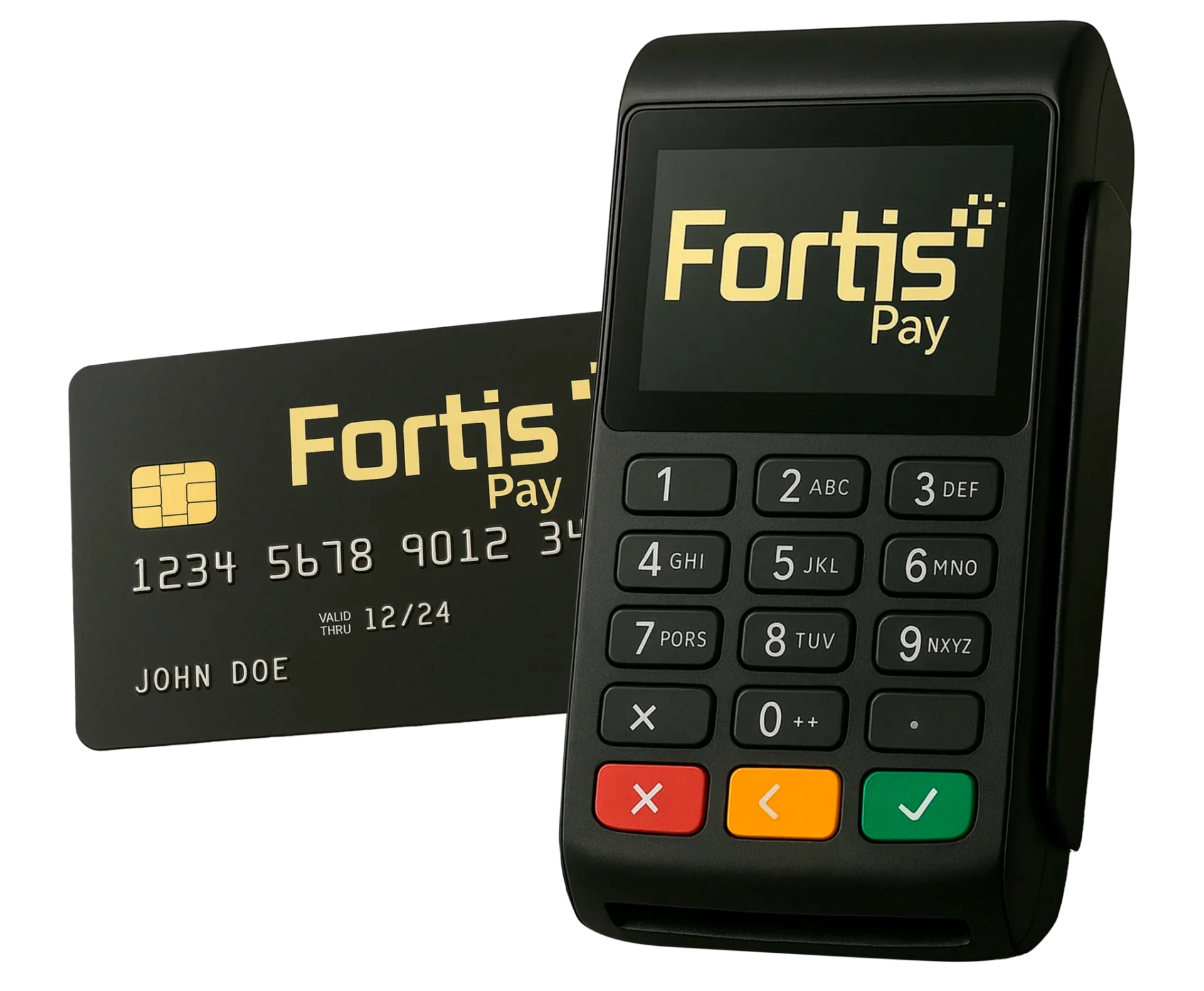 Maquininha FortisPay com cartão Fortis Pay